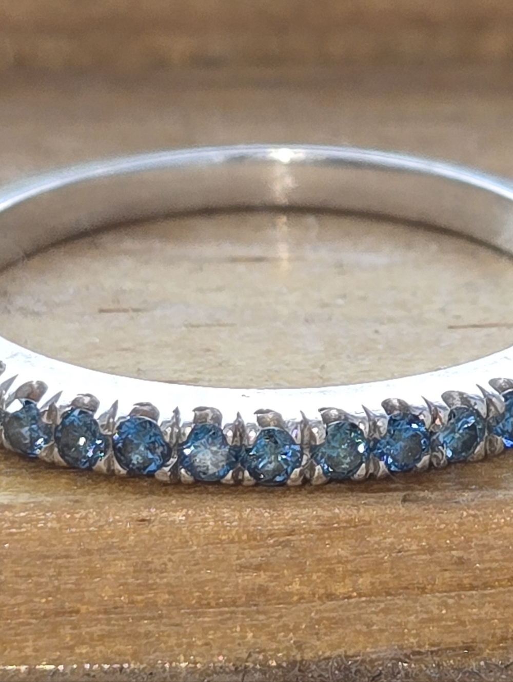 Diamonds, Blue And 10k  Band - Women Jewelry - Picture 2 of 3